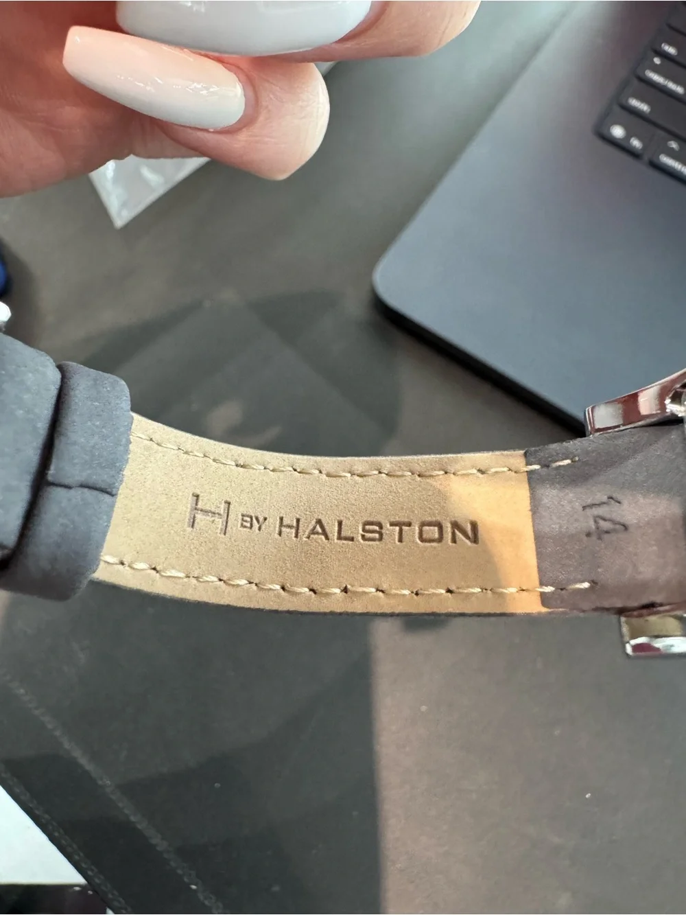 New H by Halston Women's Rectangular Tank Wristwatch with Grey Sunburst Dial